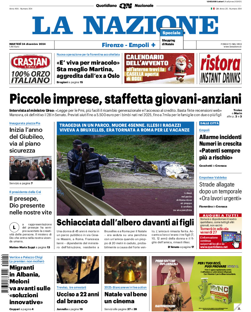 Prima-pagina-la nazione-edizione-di-oggi-20241224